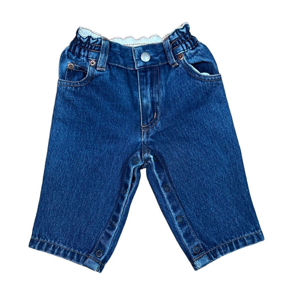 VINTAGE 90s Classic Baby Gap Boys’ Blue Denim Jeans Elastic Waist 3-6M